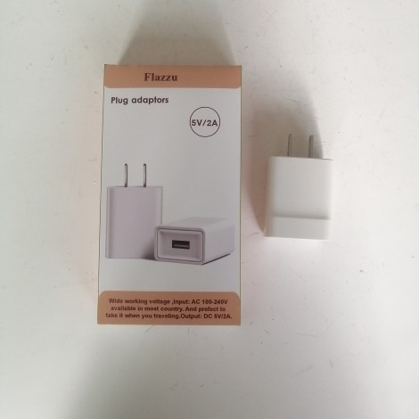 Flazzu Plug Adaptors USB Wall Charger Brick,  2A 5V USB Plug Power Adapter Charger Box Charging Cube Heads