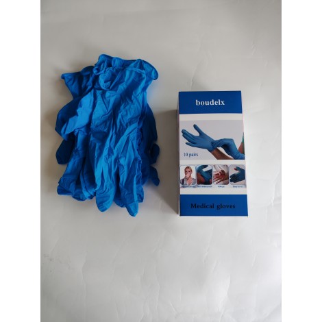 boudelx Medical Gloves 10PCS Nitrile Gloves For Medical Use 50 PCS Disposable Nitrile Gloves, Chemical Resistant, Powder-Free, Latex-Free, Non-Sterile, Food Safe