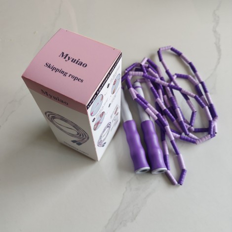Myuiao Jump Rope, Fitness Jump Rope Adjustable Length Tangle-Free Segmented Skipping Rope, Weight Loss, Purple
