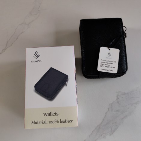 NIAN@WU Large Capacity Genuine Italian Leather Bifold Wallet Credit Card Holder for Men