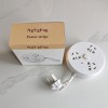 NgVgFog Power Strips, 3 Outlet Flat Plug Strip Retractable Extension Cord, Portable & Neat for Travel, Home, Office, White