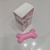 YLiiii Toy for Pets Spiky Squeaker Bone Medium Dental Gum Wellness Stimulating Fun Hidden Squeaker Durable for Heavy Chewers 100% BPA-Free